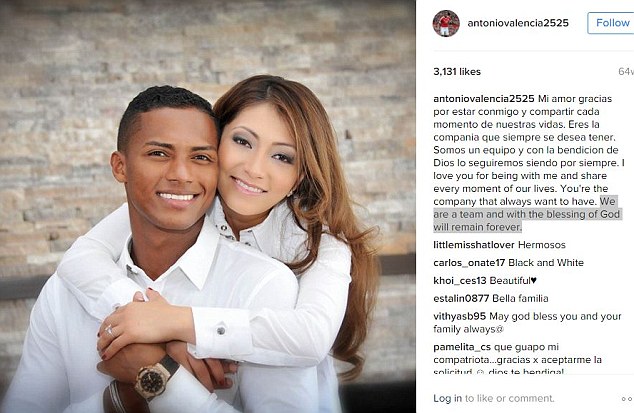 Valancia shared a Instagram post  declating his 'love' long-term partner Zoila Meneses