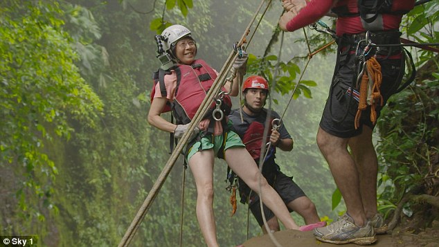 Roz goes abseiling in the jungle after Sky searched bingo halls and community centres in the UK to find pensioners to take part in the adventure series