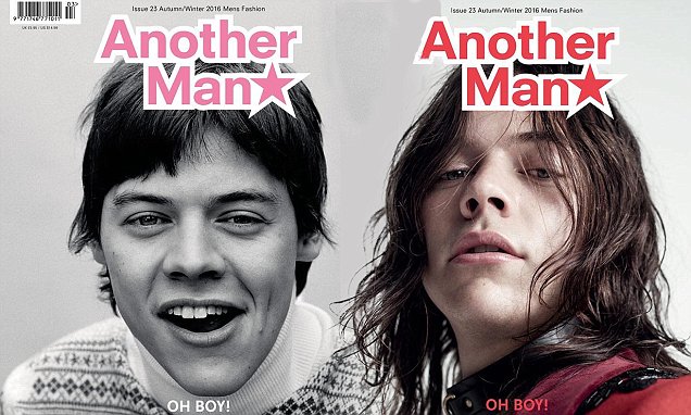 Harry Styles channels iconic looks of the '60s, '70s and '80s on Another magazine cover - Daily Mail