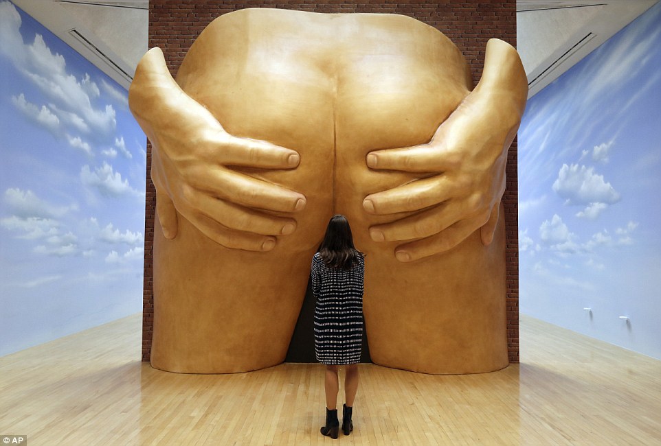 Anthea Hamilton's eye-catching giant, golden sculpture of a backside is entitled Project For A Door (After Gaetano Pesce) 2016
